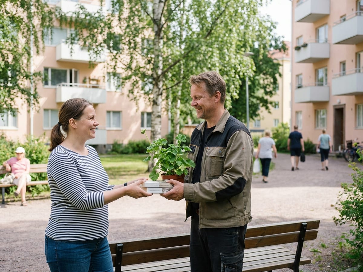 Ystäväporukka hymyilee kahvilassa
